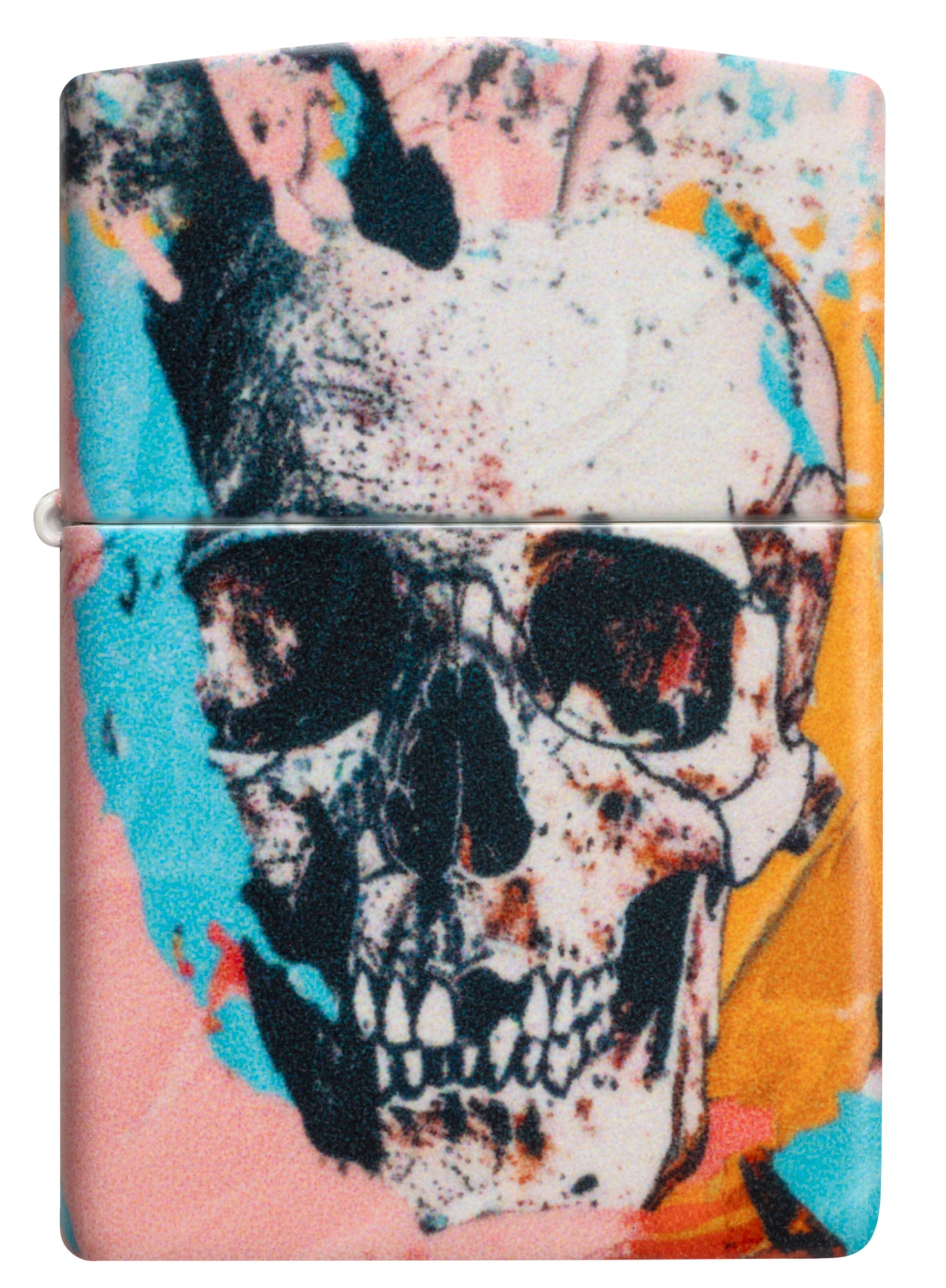 Front view of Zippo Graffiti Skull Design 540 Matte Windproof Lighter.
