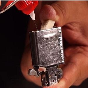 Filling Insert with Lighter Fluid