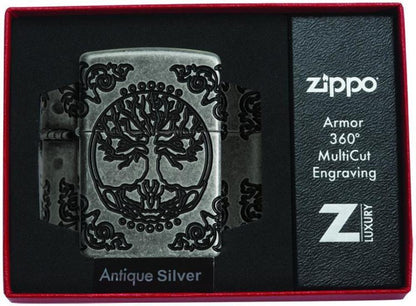 ArmorÂ® Tree of Life Windproof Lighter in its packaging