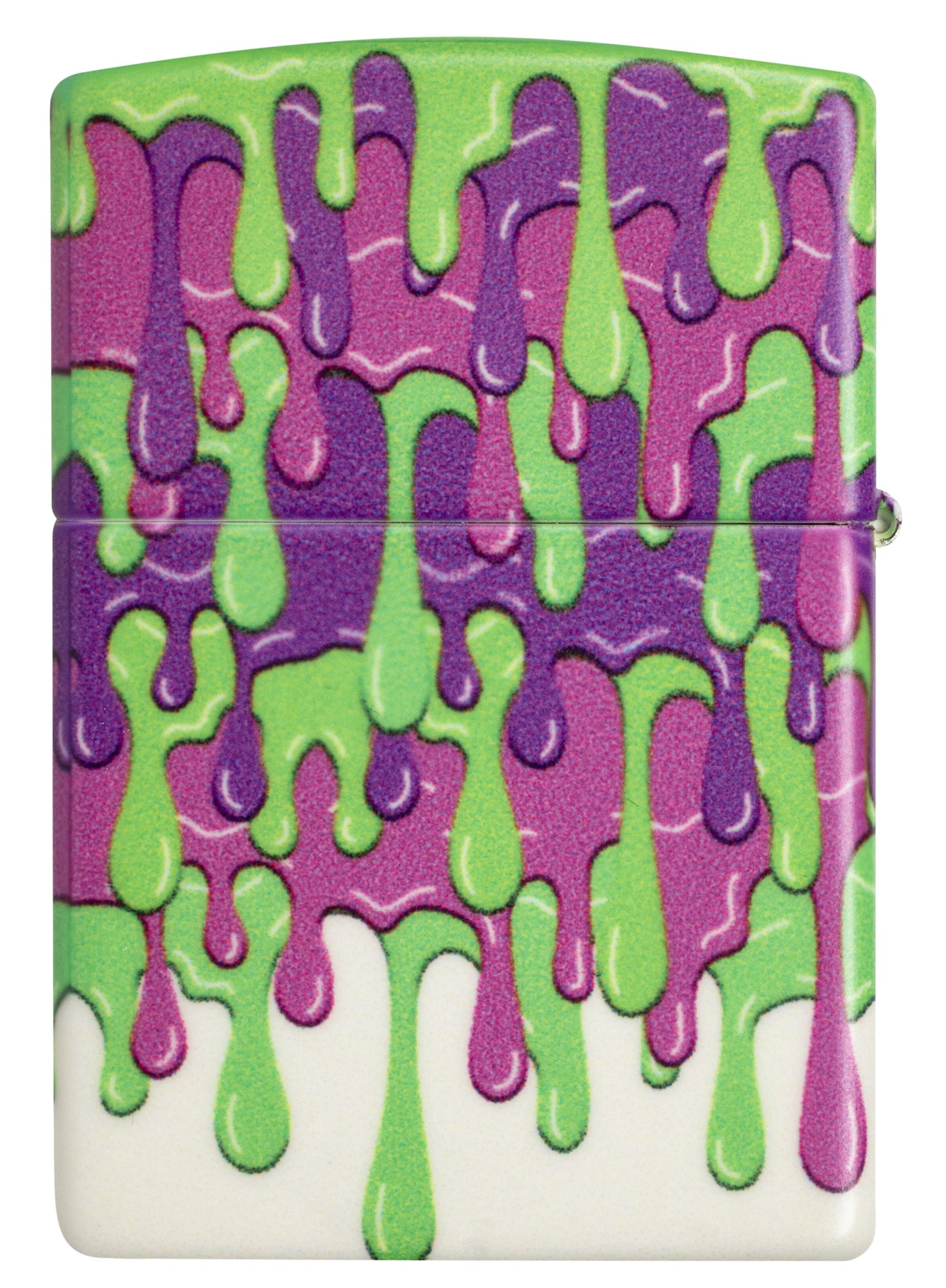 Back view of Zippo Glowing Slime Design Glow in the Dark Windproof Lighter.

