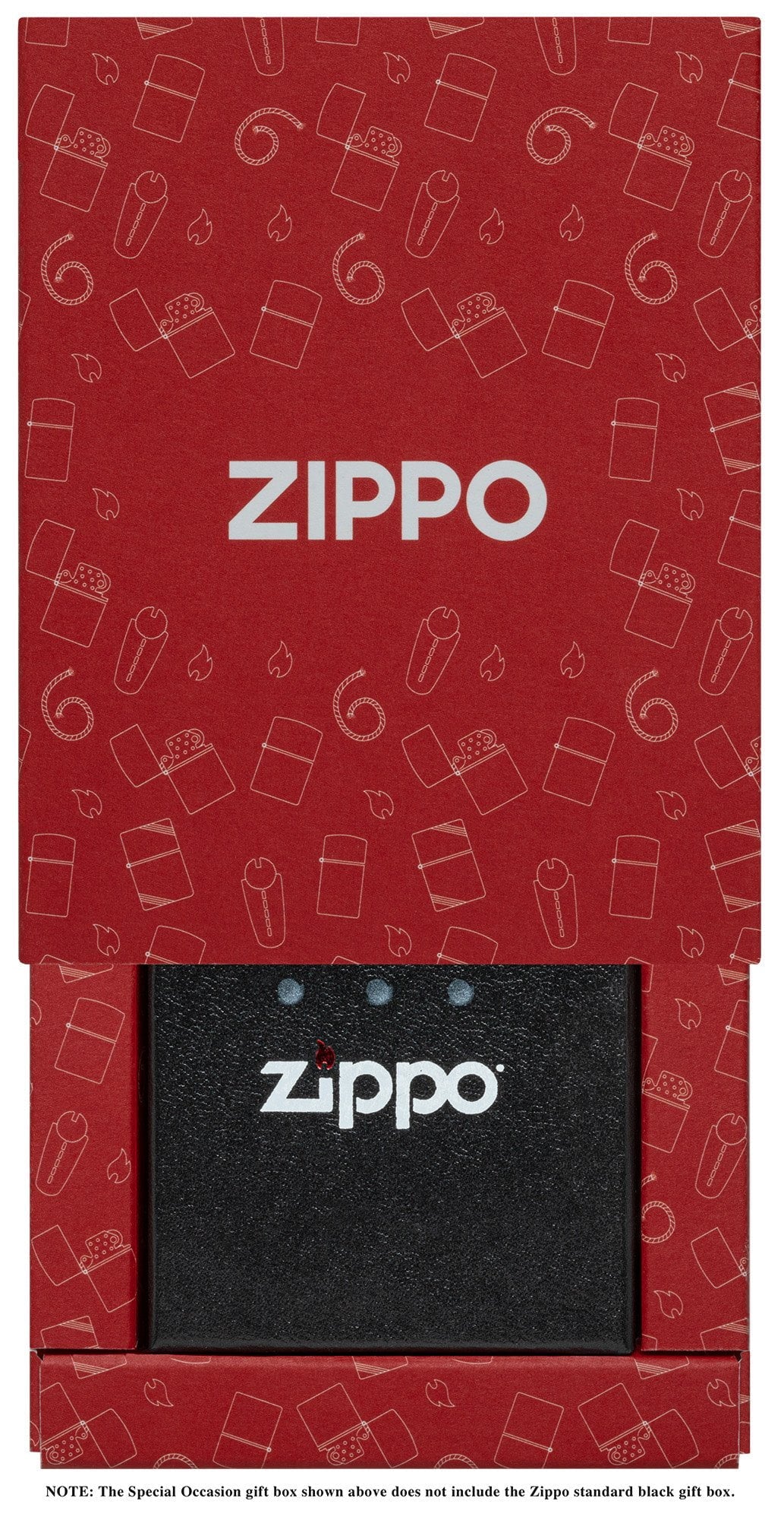 Front image of filled Top Sleeve over Bottom Gift Box (standard black gift box not included)