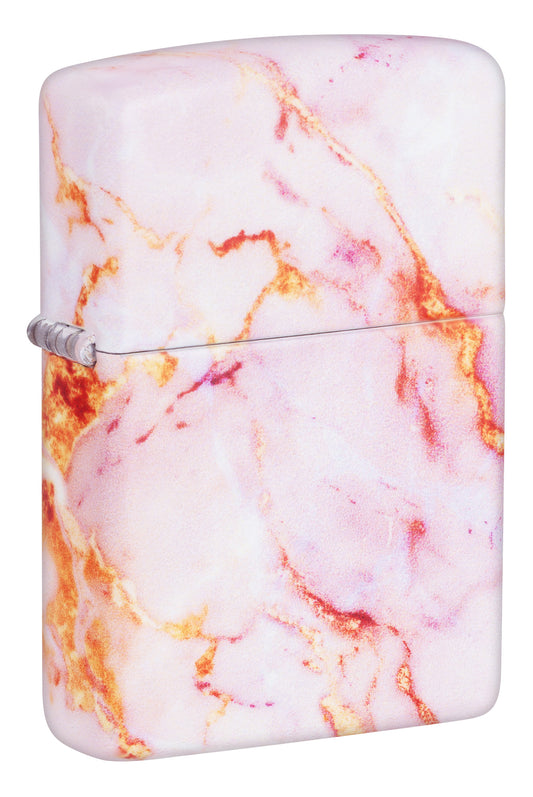 Front View of Zippo Pink Marble Bit Safe Design Windproof Lighter