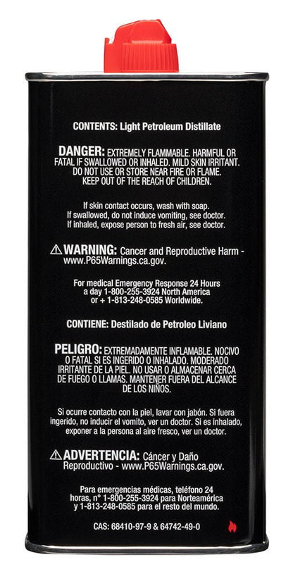 Back of Zippo Lighter Fuel - 12 oz.