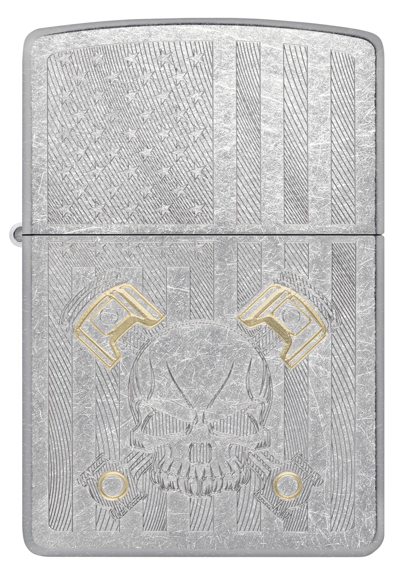 Back View of Zippo American Skull Bit Safe Design Windproof Lighter