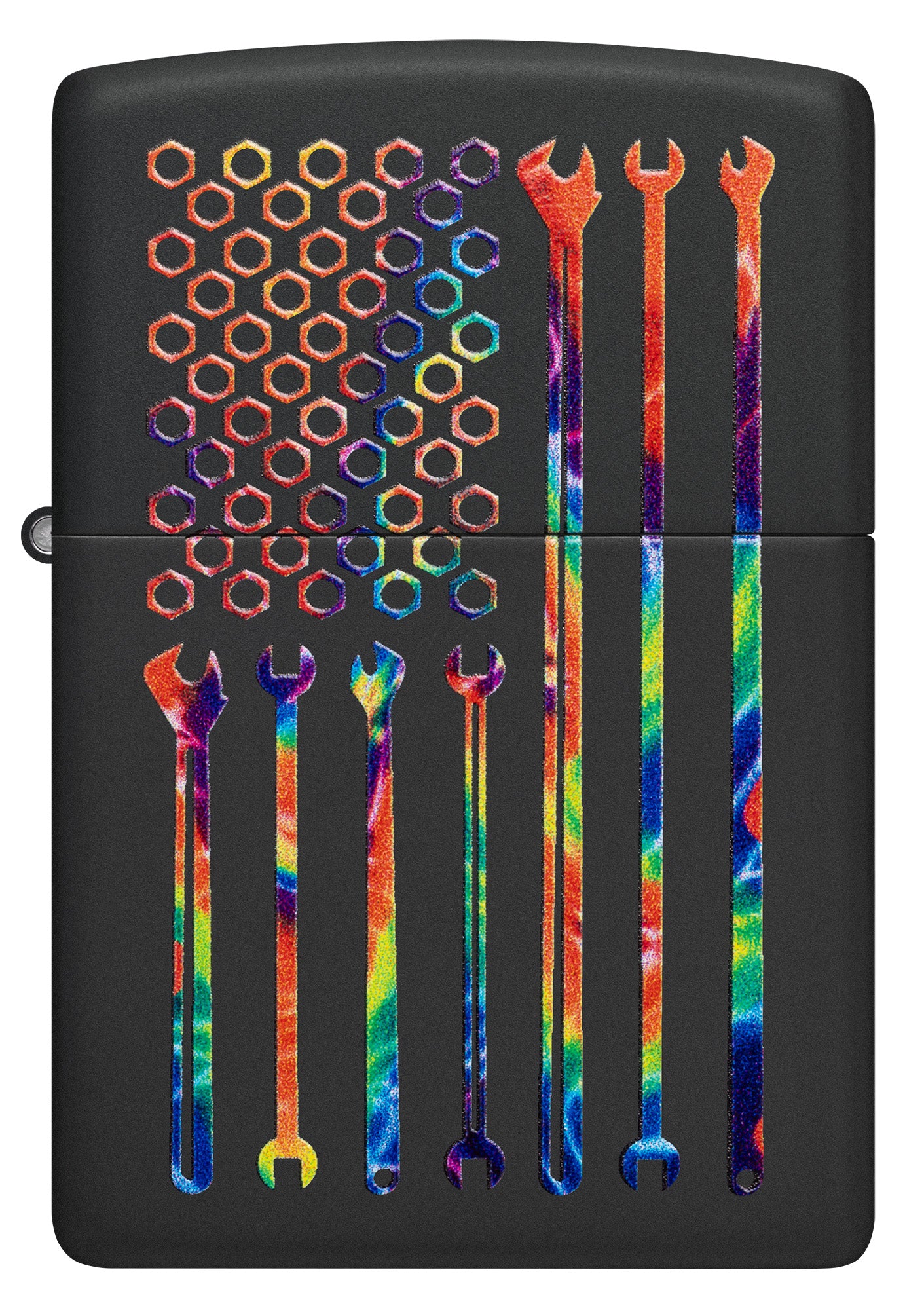 Front View of Zippo Tie-Dye Tools Bit Safe Design Windproof Lighter