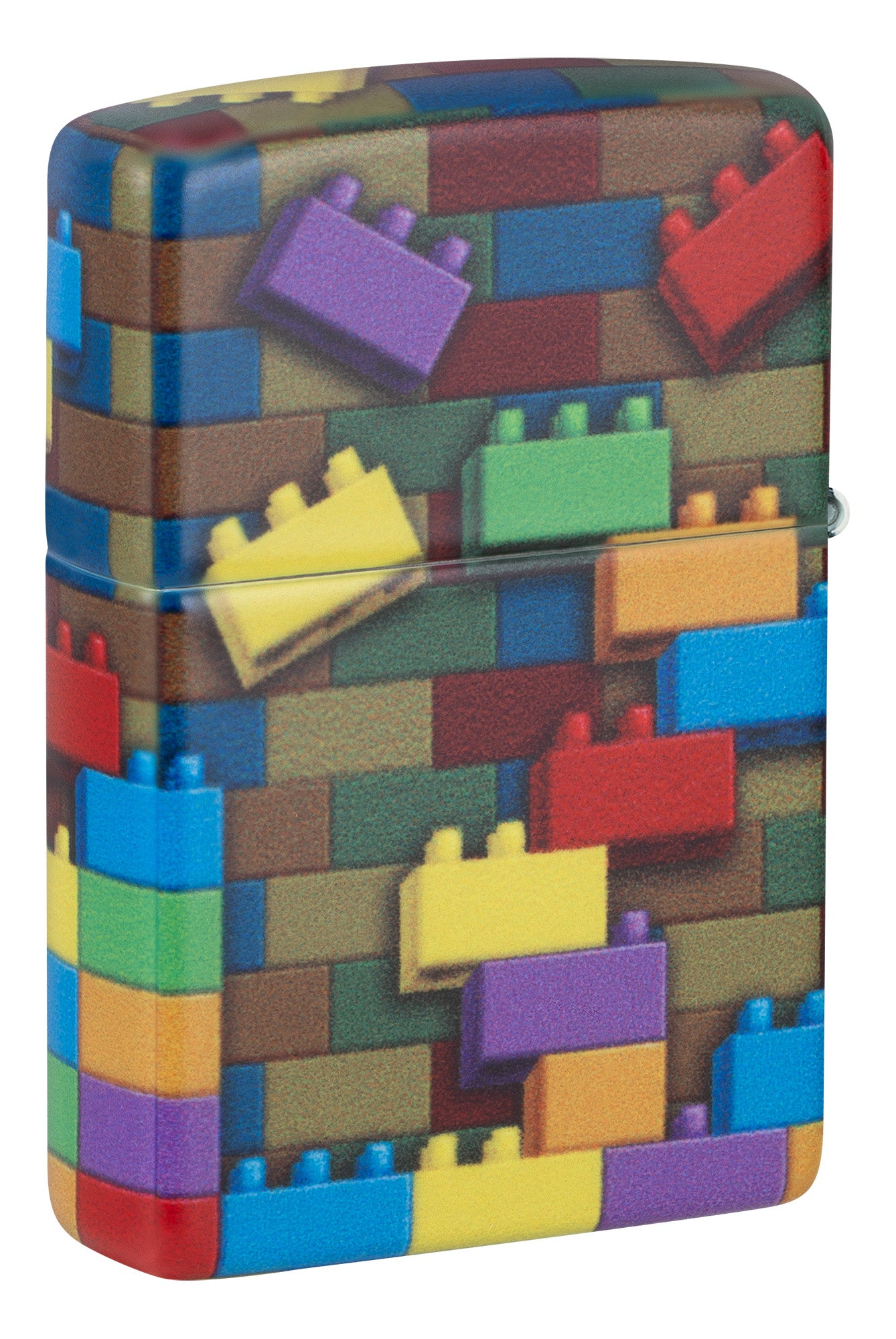 Back View of Zippo Building Blocks Bit Safe Design Windproof Lighter 3/4 angle