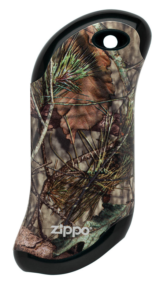 Front shot of Mossy OakÂ® Break-Up CountryÂ® HeatBank 9s Rechargeable Hand Warmer.