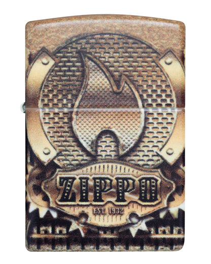 Back View of Zippo Glowing Gears Design Glow in the Dark Windproof Lighter