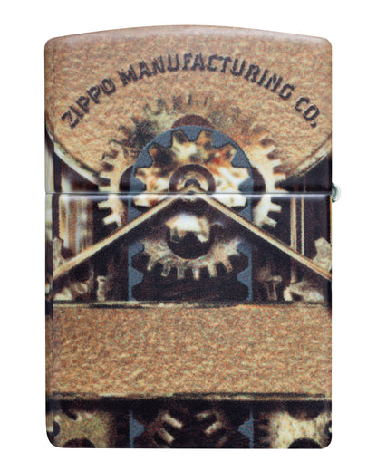 Back View of Zippo Glowing Gears Design Glow in the Dark Windproof Lighter
