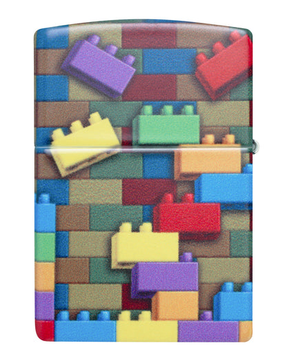 Back View of Zippo Building Blocks Bit Safe Design Windproof Lighter